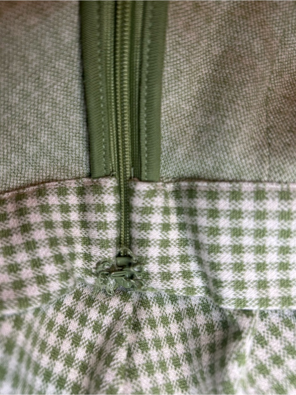 Free People Honey Pleated Gingham Mini Skirt Green - Picture 8 of 11